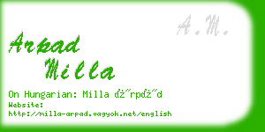 arpad milla business card